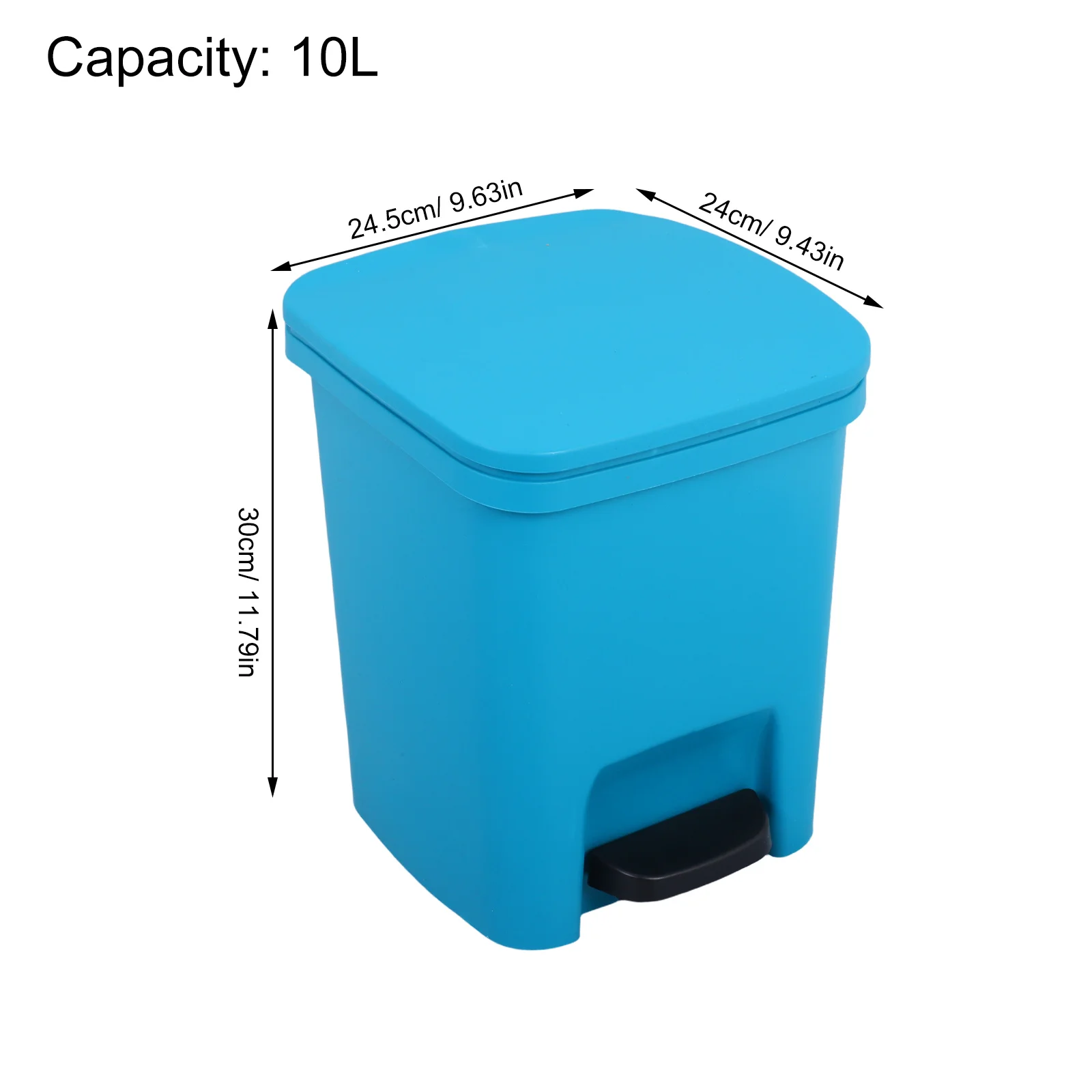 دواسة سلة المهملات أنيقة الوجه العلوي غطاء البلاستيك 10L سلة المهملات للمطبخ غرفة نوم غرفة المعيشة مكتب القدم دواسة خطوة سلة المهملات #2