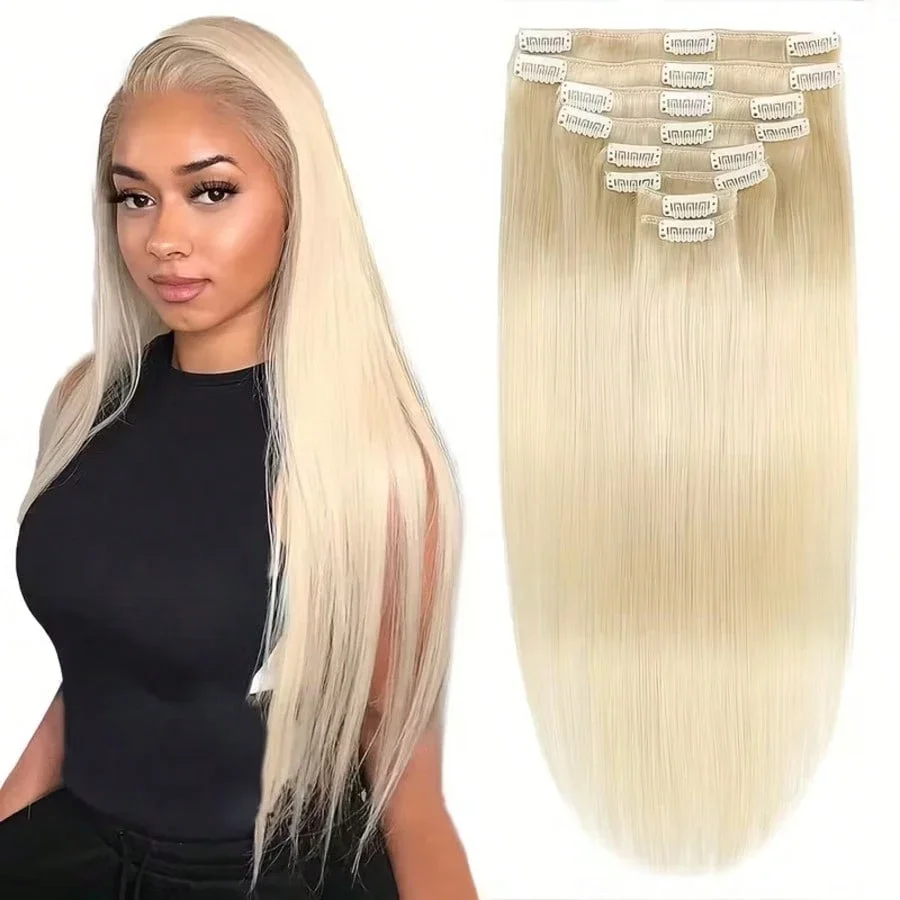 

Прямые накладные пряди для волос 613 - Накладные пряди из натуральных волос для женщин, естественный вид, легко укладывать.