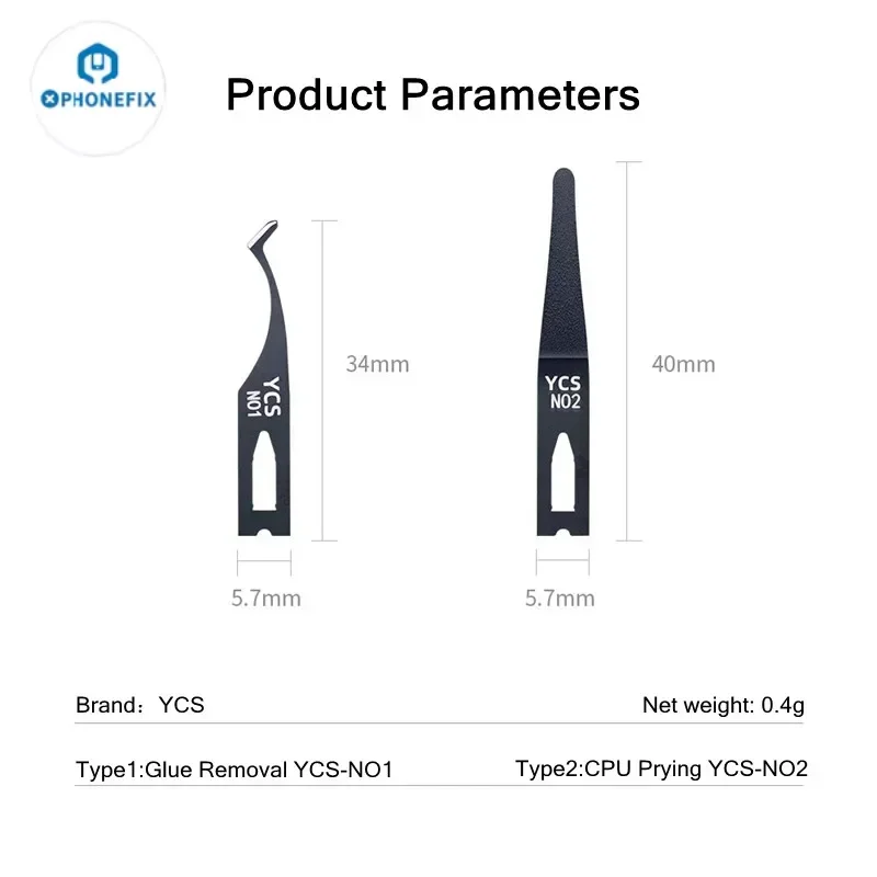 YCS NO.1 NO.2 شفرات رفع يدوية نقية للهاتف المحمول اللوحة الأم مكشطة عالية المتانة IC CPU سكين إزالة الصمغ