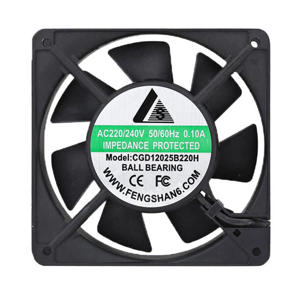 AC Axial Cooling Fan 120x120x25mm 220V 240V Ball Bearing Brushless Exhaust Ventilation Fan for Cabinet Server Rack Electrical