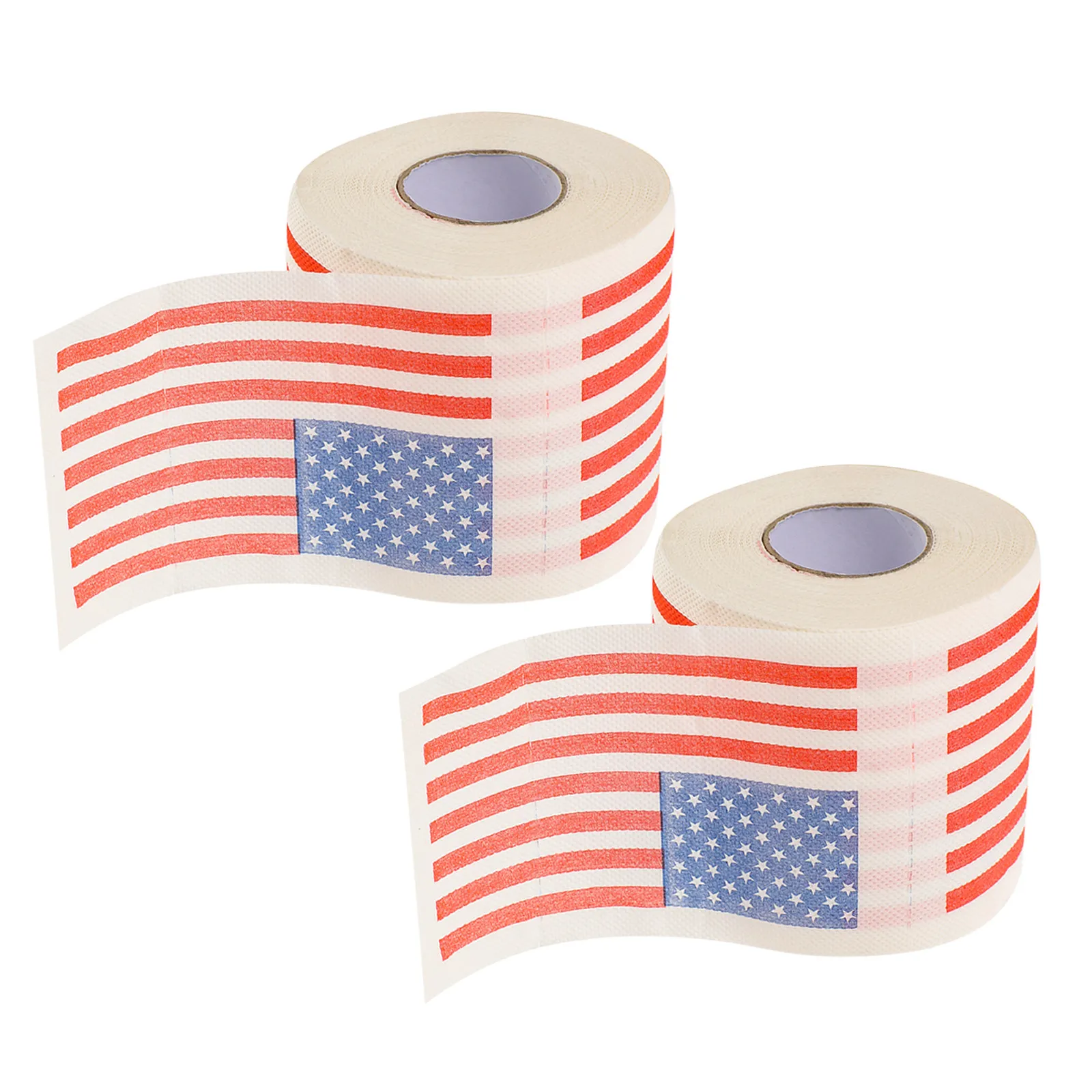 2 Rolls American Flag Printed Toilet Paper Roll Premium Wood Pulp Tissue for Bathroom Toilet Napkin Use Soft Skin Friendly