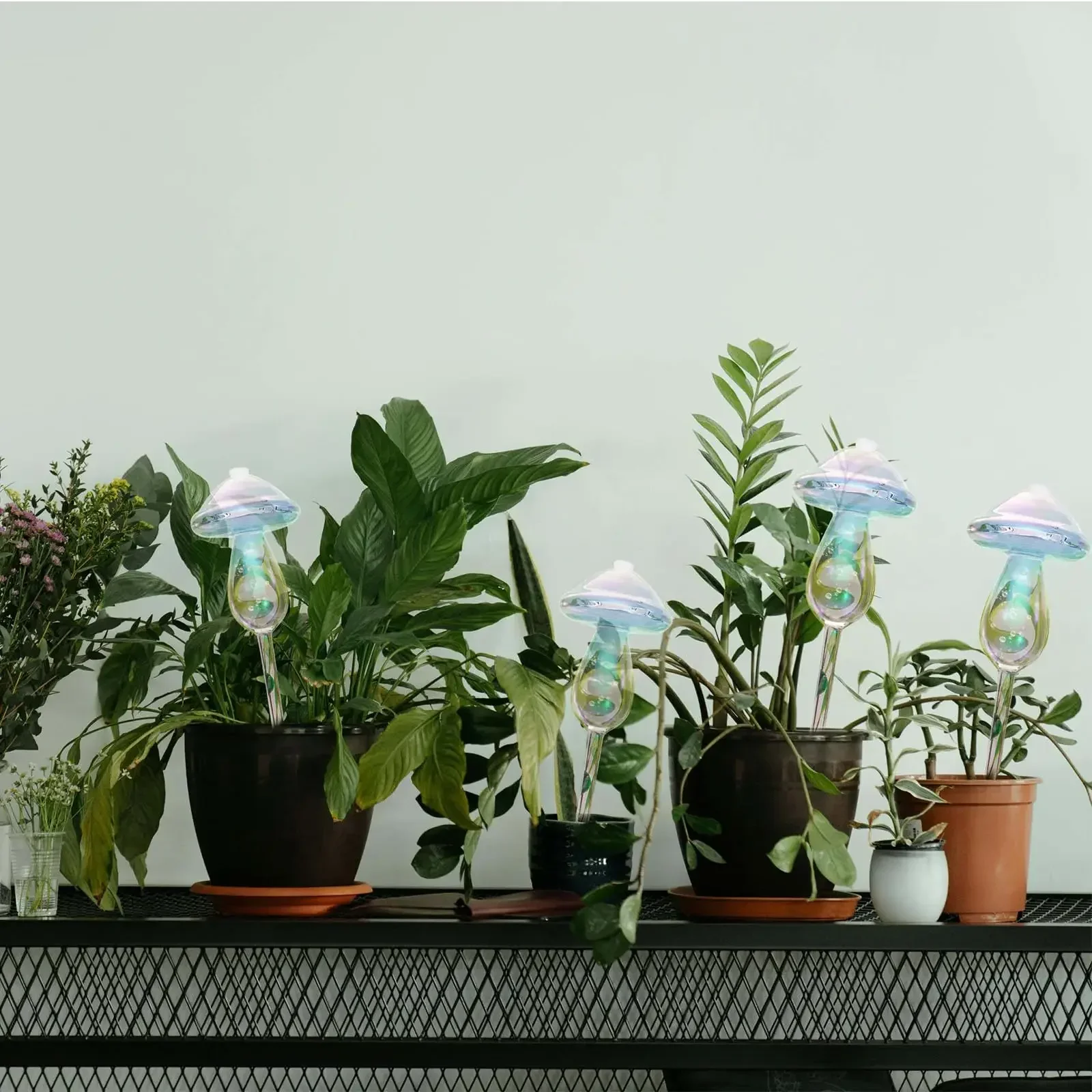 Glass Straw Automatic Plant Watering Bulbs Self Watering Mushroom Water Device Drip Irrigation System Home Garden Tools