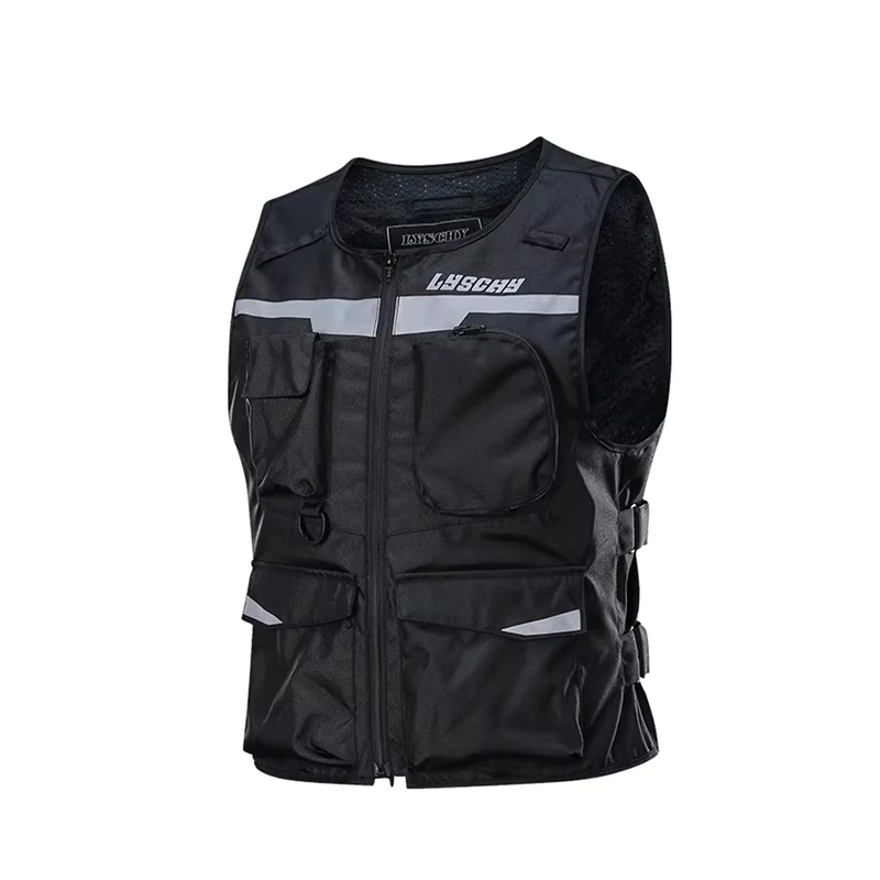 LYSCHY Motorcycle Reflecting Vest Winter Reflective Bike Jacket Men Motocross Riding Equipment with Protective Gear Safety Vest