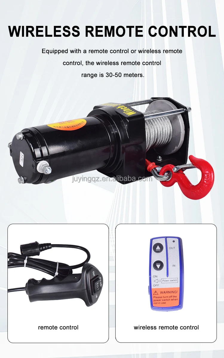 12V/24V Electric Winch  Waterproofing Car Mounted Winch Small Crane Small Domestic Crane Electric Hoist for Truck Car Trailer