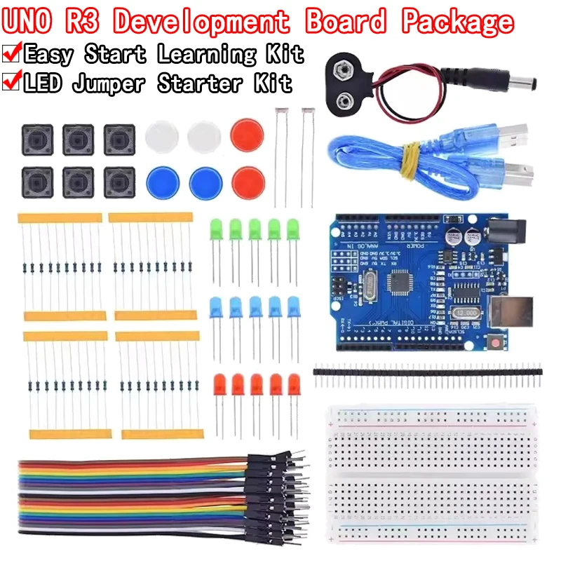 Starter Kit For UNO R3 Mini Breadboard LED Jumper Wire Button For Arduino Diy Kit School Education Lab