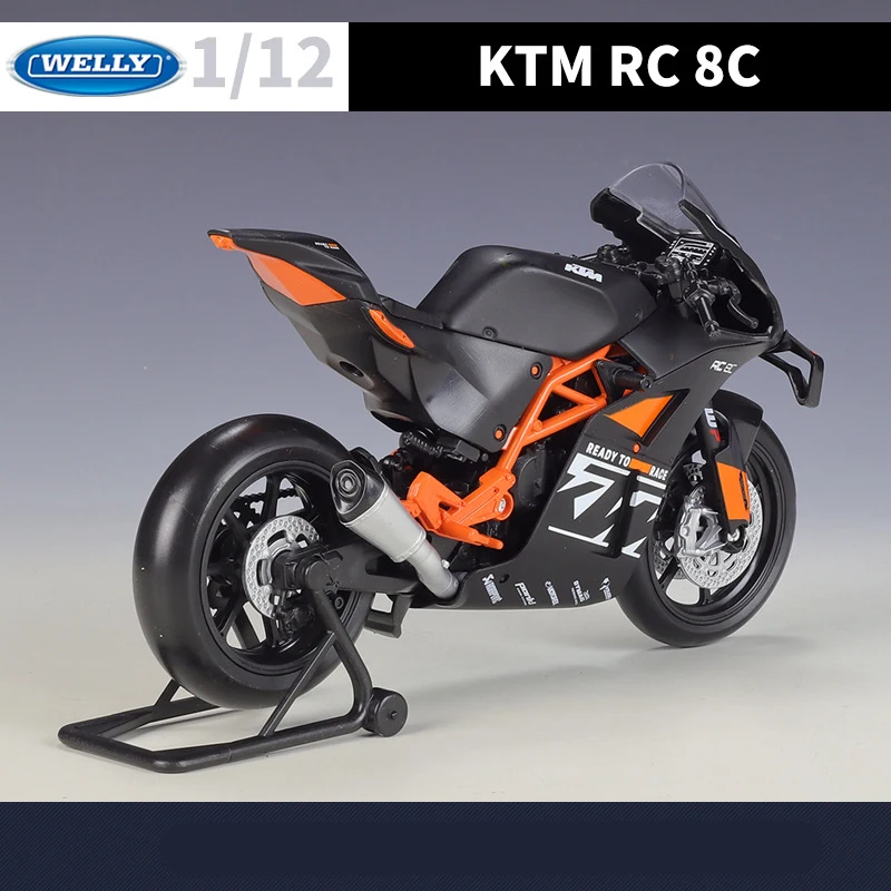 Welly 1:12 KTM RC 8C Alloy Racing Motorcycle Model Diecasts Metal Street Road Sports Motorcycle Model Collection Kids Toys Gifts