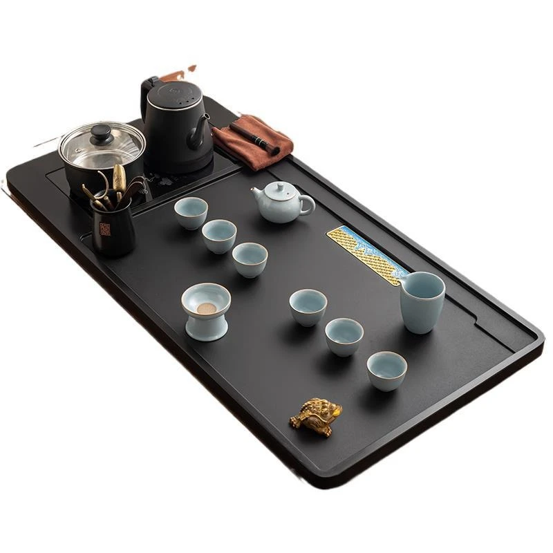 Ganzes natürliches Wujinshi-Set Haushalt Kung Fu Induktionsherd Wohnzimmer großes Teetischtablett Vollautomatisch integriert