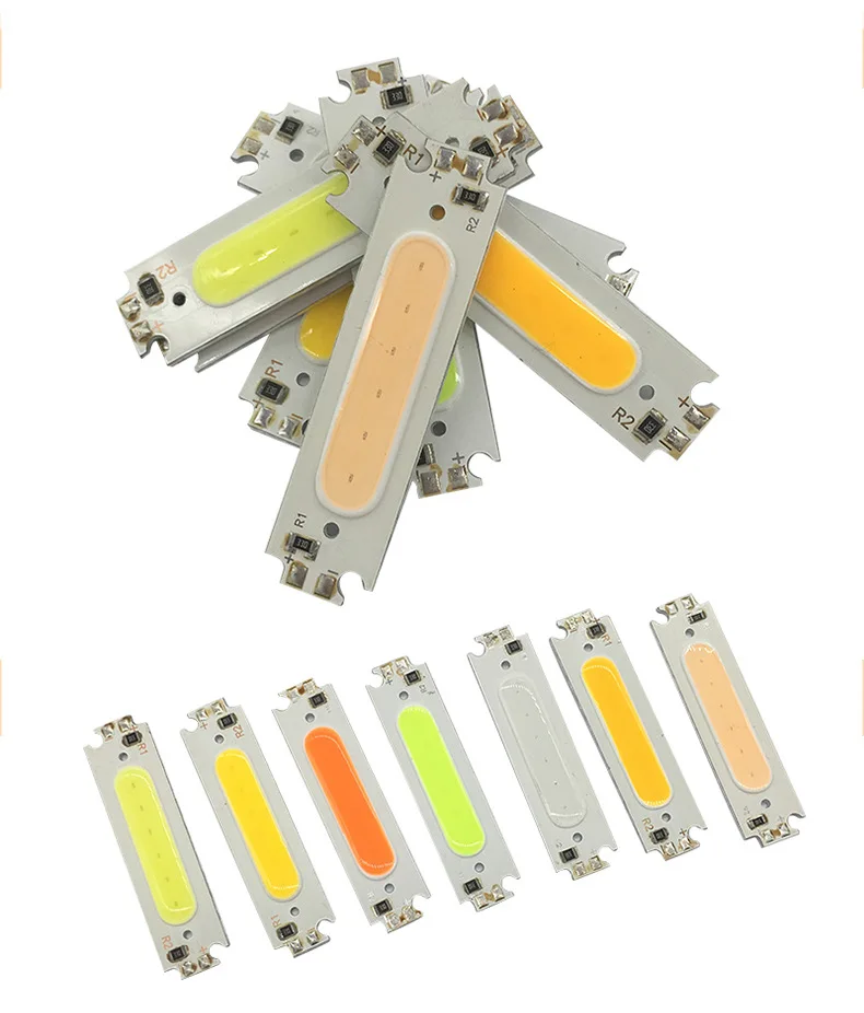 5/10/30Pcs DC 12V 2W Bar COB Light Chip 60x15MM LED COB Strip Light Floodlight Beads White/Red/Green/Blue/Pink/Purple COB Chips
