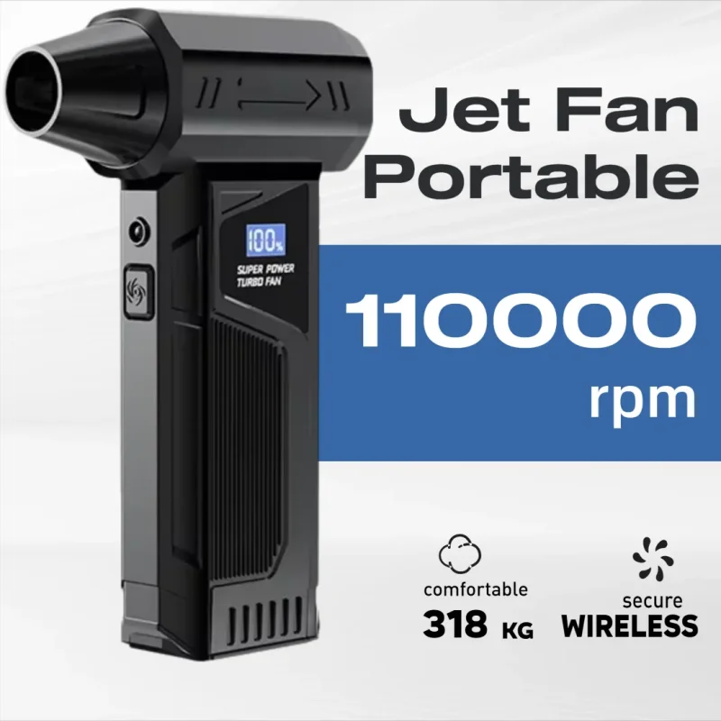 

Мини-турбореактивный вентилятор Портативный жестокий воздуходувка Беспроводной бесщеточный двигатель Турбовоздуходувка Светодиодный светильник Цифровой дисплей для наружного использования