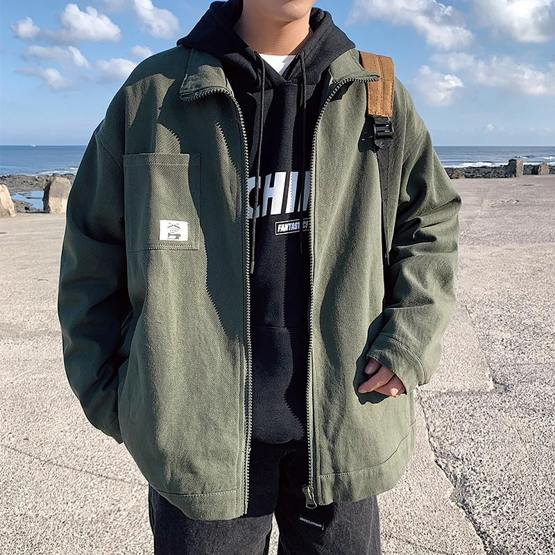 

Men Jackets And Coats High Street Army Green Men Jackets Harajuku Casual Zipper Man Outerwear Coats Fashion Male Hip Hop Coats