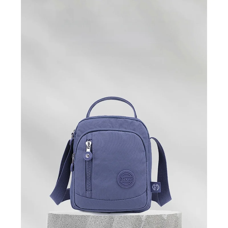Casual Nylon Crossbody Bag for Women Multi-Pocket Single Shoulder Bag Fashionable Small Square Bag Waterproof Zipper Closure