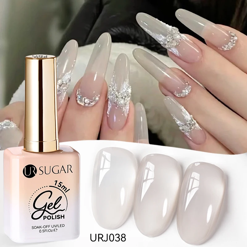 UR SUIKER 15 ml Jelly Gel Nagellak Zwart Rood Roze Kleur Semi Permanente Nail Art Manicure Losweken LED UV Gel nagellak