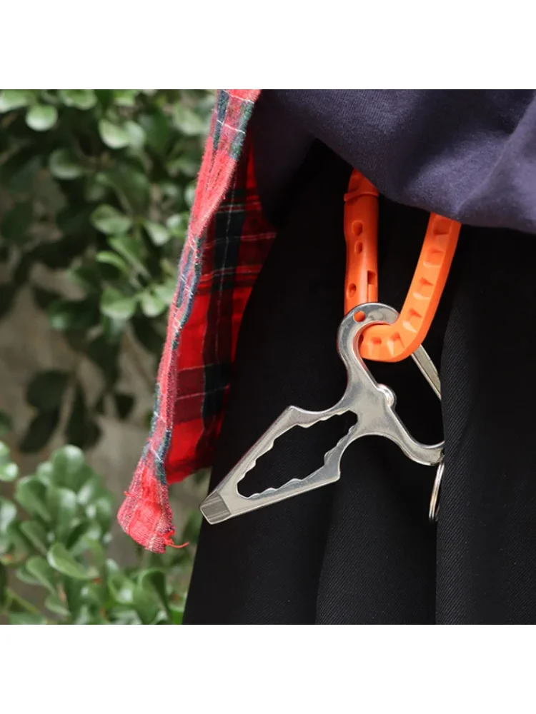 New Multifunctional EDC Self-defense Spiked Defense Outdoor Combined Wrench Stainless Steel Bottle Opener Camping Tool