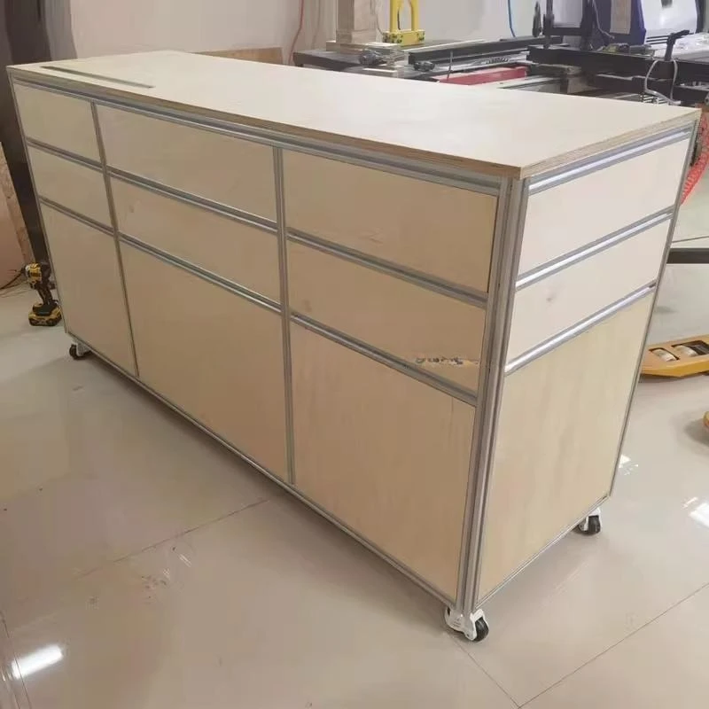 

Household small apartment TV locker Birch mobile wall locker Multi-layer aluminum profile locker Ocean board