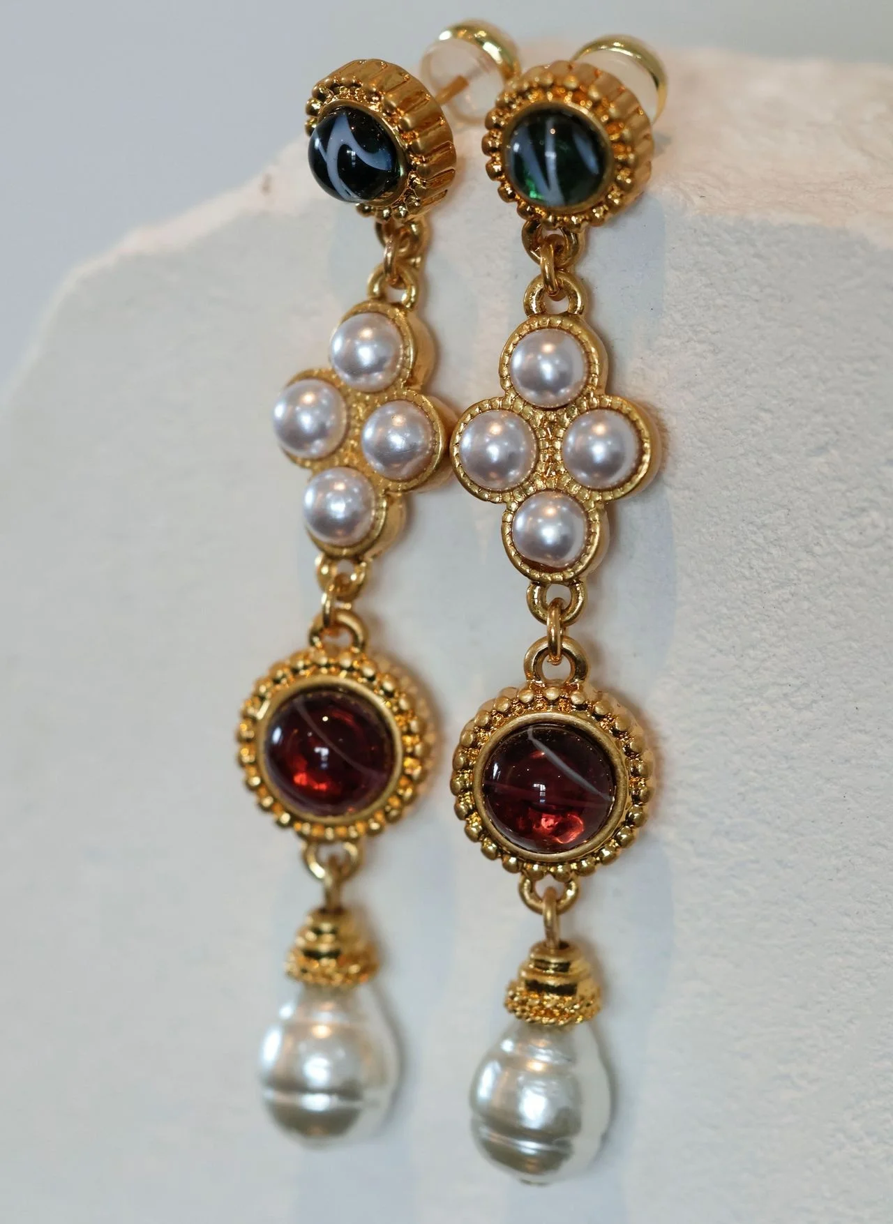 الأزياء الأوروبية والأمريكية الصناعة الثقيلة خمر القرون الوسطى الضباب الزجاج قصر نمط خمر قلادة الأقراط مجموعة