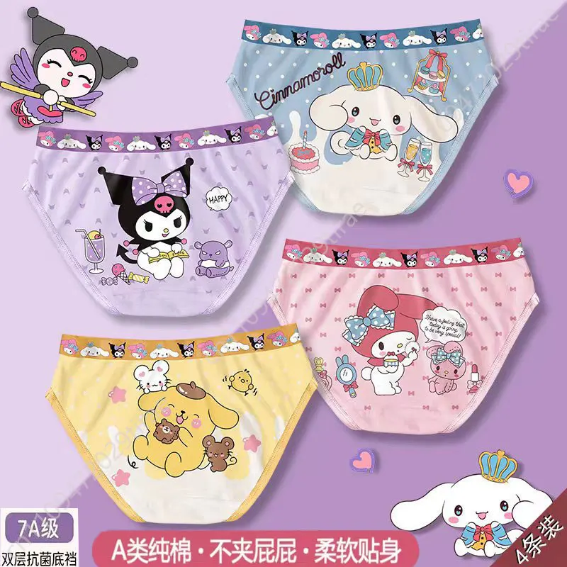 Трусы Sanrio из чистого хлопка, дышащее нижнее белье в мультяшном стиле для женщин, аксессуары для косплея
