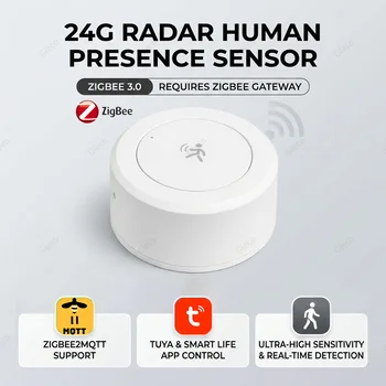 Zigbee 24G Mmwave Radar Presence Sensor Human Detector Motion/Static Detection For Tuya…
