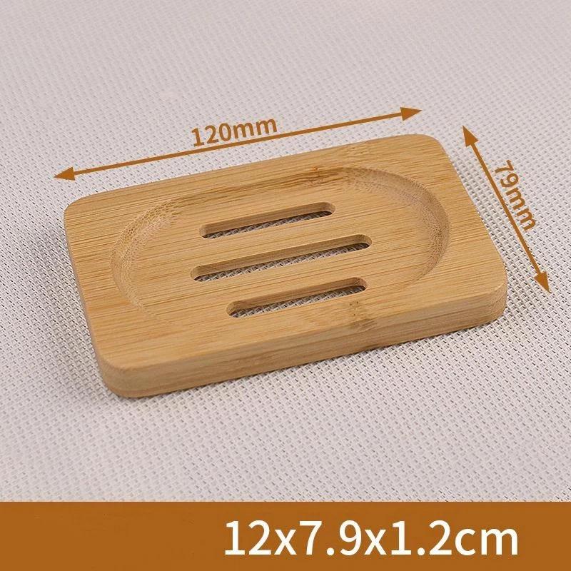 Natural Bamboo Soap Dish 1Pcs Self Draining Grooves Durable For Shower Sink Bathroom Kitchen Use view 6