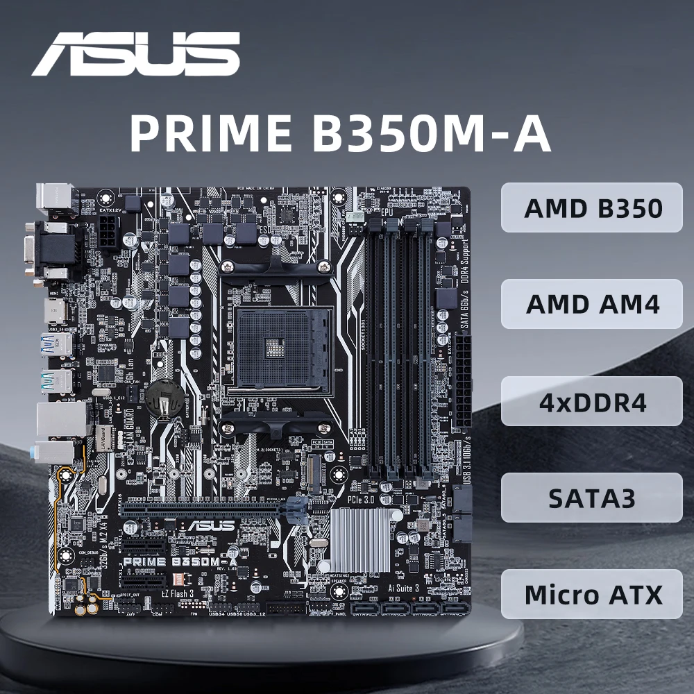 

ASUS PRIME B350M-адаптер для процессора с поддержкой Ryzen 9 5900X 3900XT Ryzen 7 5800X3D 5800X DDR4