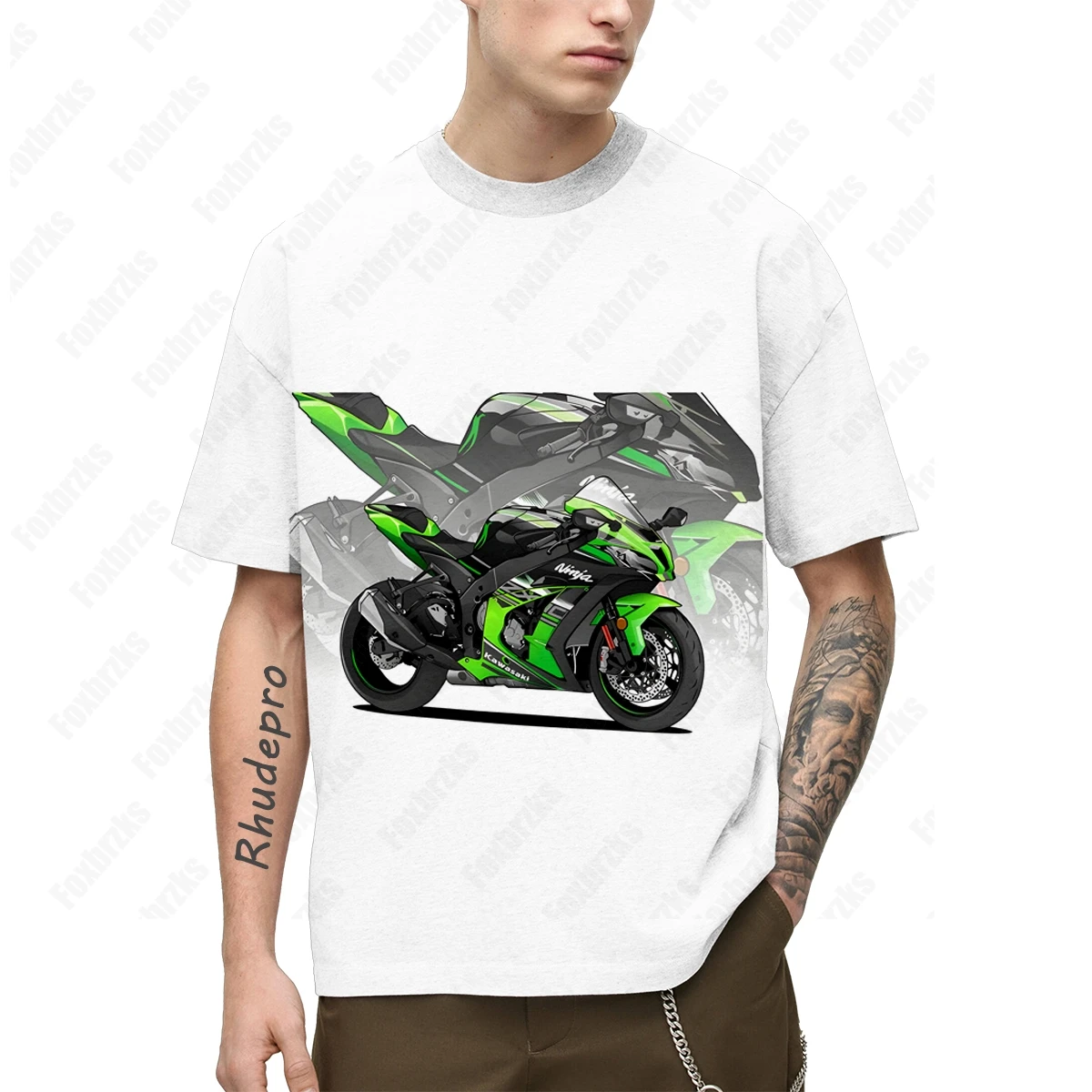 T-shirt de moto Kawasakis à manches courtes, vêtements de cyclisme décontractés purs, course d'été, demi-manches, polyvalent, nouveau, 2024