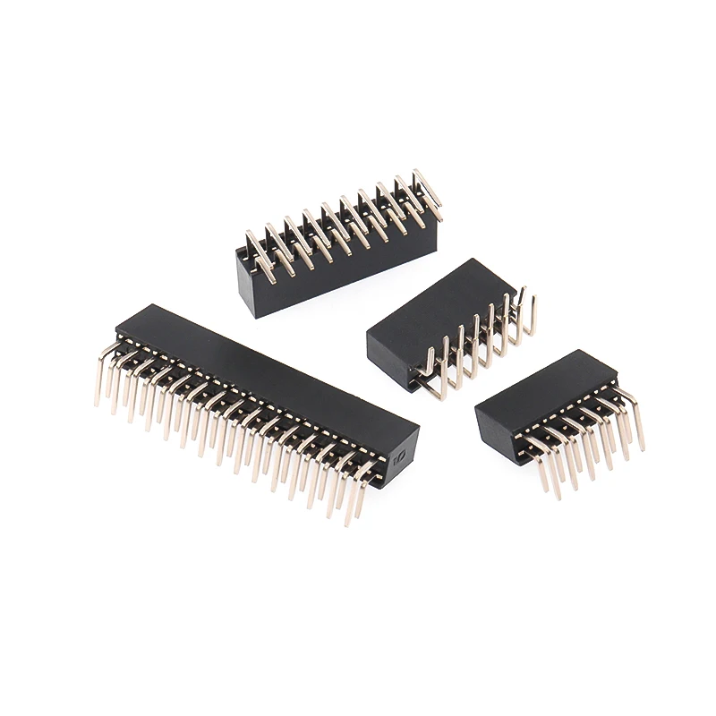 

2.0mm Pitch Double Row Right Angle Female Header Curved Pin 2x2P 3P 4P 5P 6P 7P 8P 9P 10P 12P 15P 20P 40P Pin Socket Connector