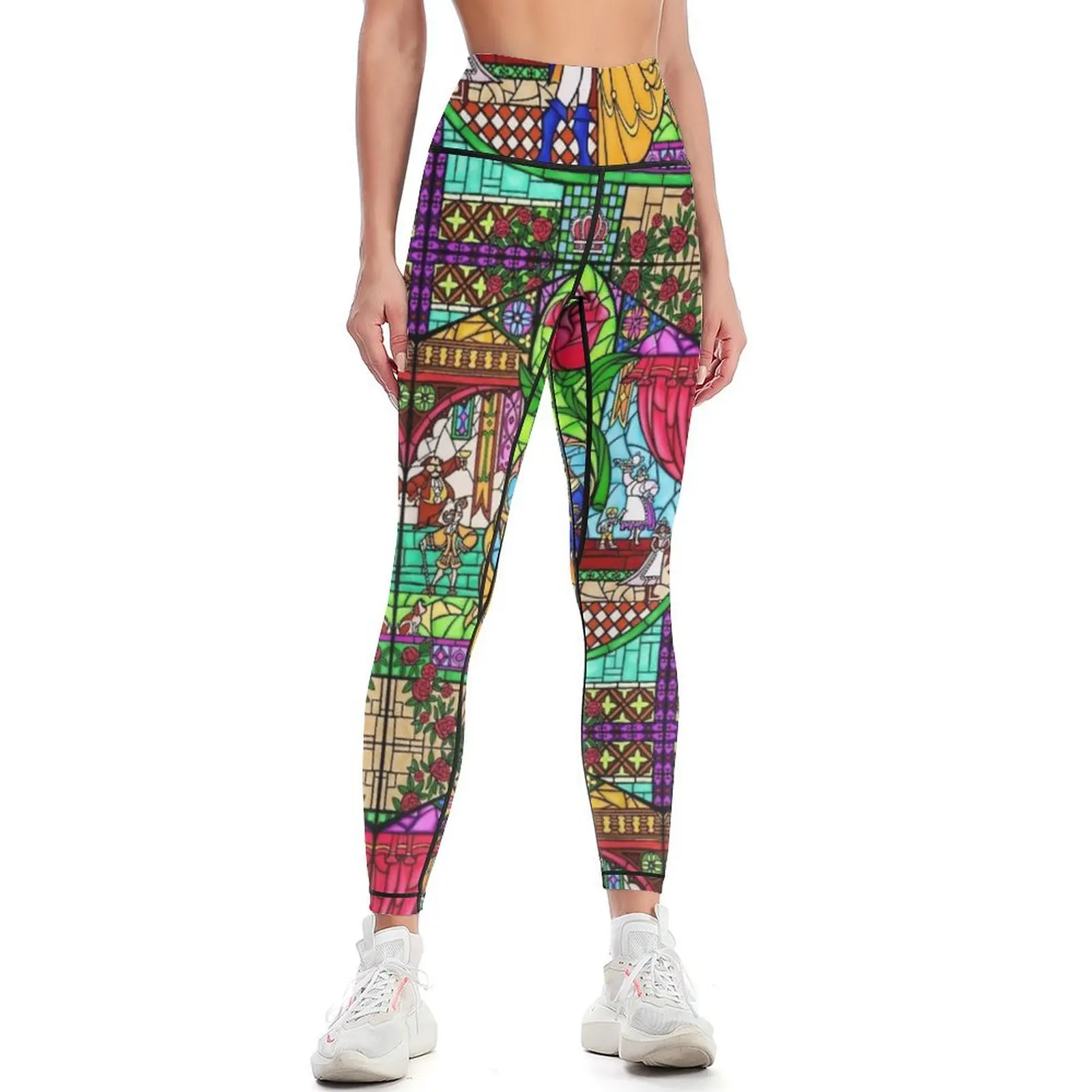 

Patterns of the Stained Glass Window Leggings legging push up Women's sportswear for physical Womens Leggings