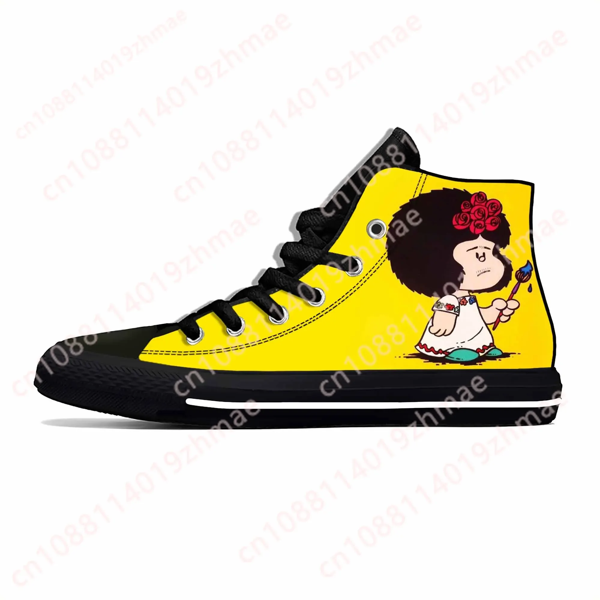 

Hot Mafalda Anime Cartoon Comic Manga Cute Funny Casual Cloth Shoes High Top Comfortable Breathable 3D Print Men Women Sneakers