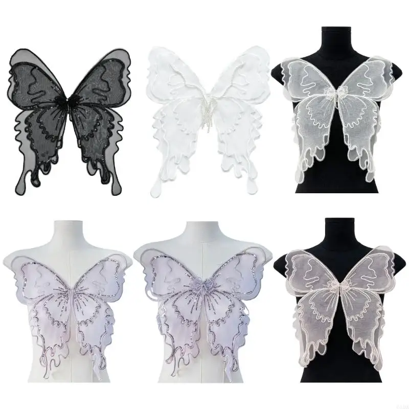 

Handmade Pearls Butterfly Applique Sewing On Applique For Fashion Designers And Craft Enthusiasts Garment Decoration 6XDA