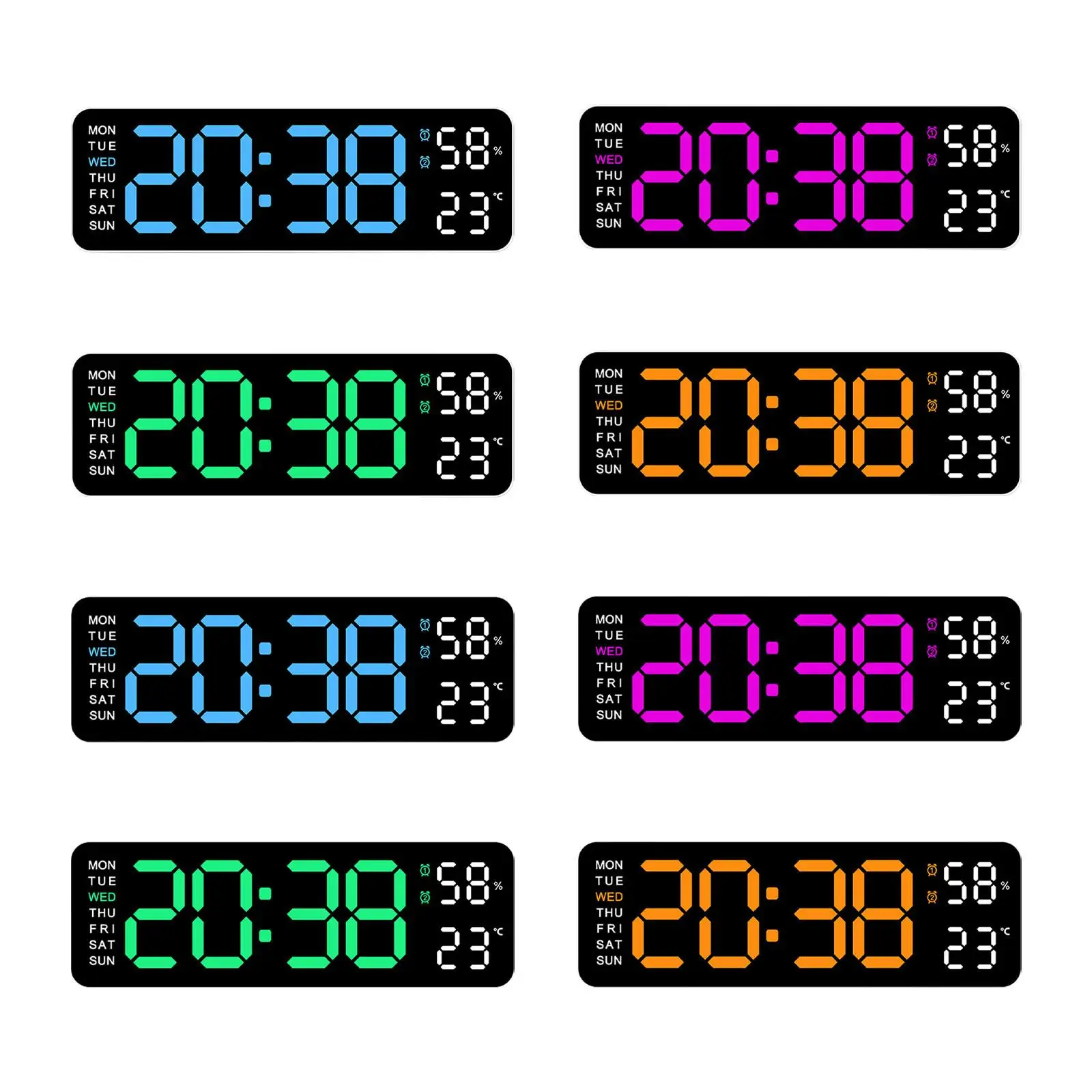 Digital Wall Clock, Desk Clock, Auto Brightness Dimmer, LED Wall Clock, Wall