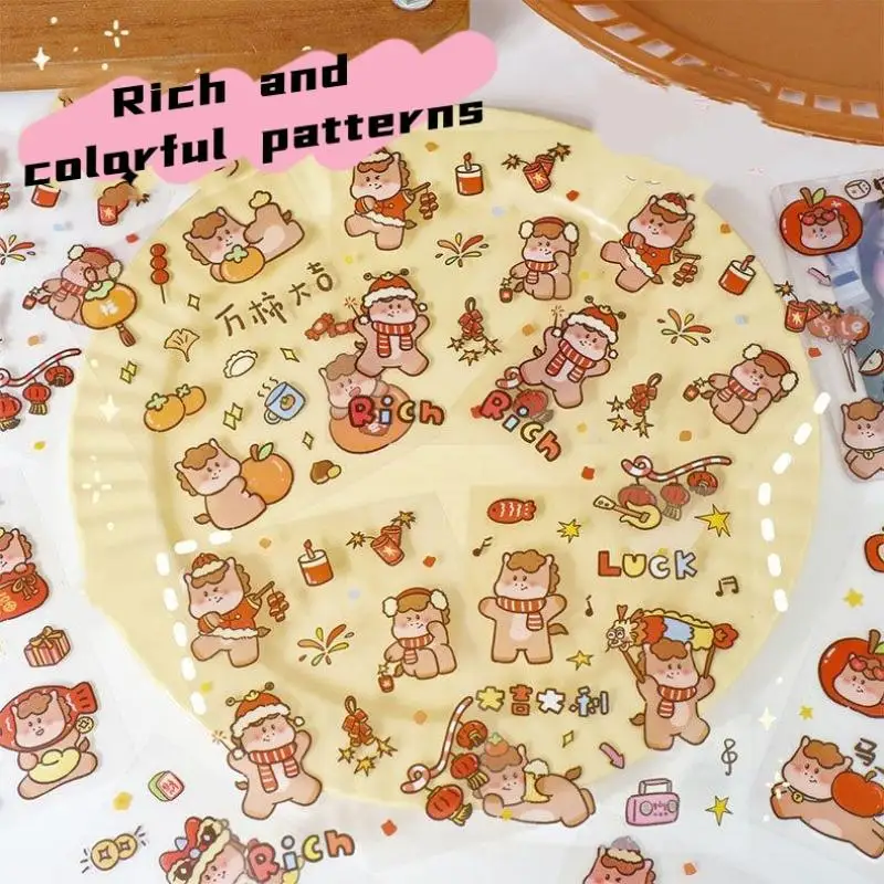 20Pcs Cartoon Pony Stickers Horse Year PET Waterproof Sticker DIY Phone Case Luggage Guitar Aesthetic Decoration Sticker