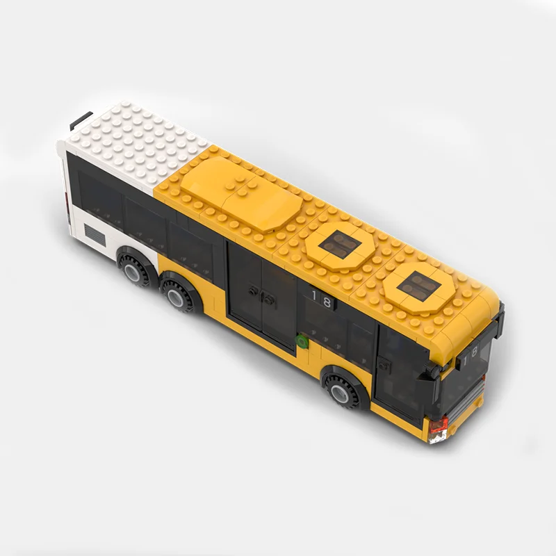 Set Modificato di Autobus Urbano MOC da 264 Pezzi, Modello di Traffico Cittadino, Blocchi da Costruzione, Regalo di Natale Creativo, Idea per Giocattoli
