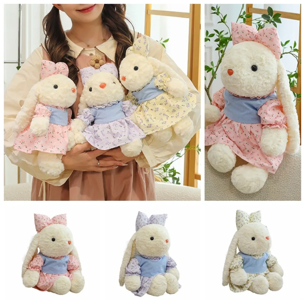 

Stuffed Rabbit Plush Toy Cartoon Animal Colorful Animal Dressed Bunny Doll Kawaii Cute Dress Rabbit Soft Doll Kids Boy Girl