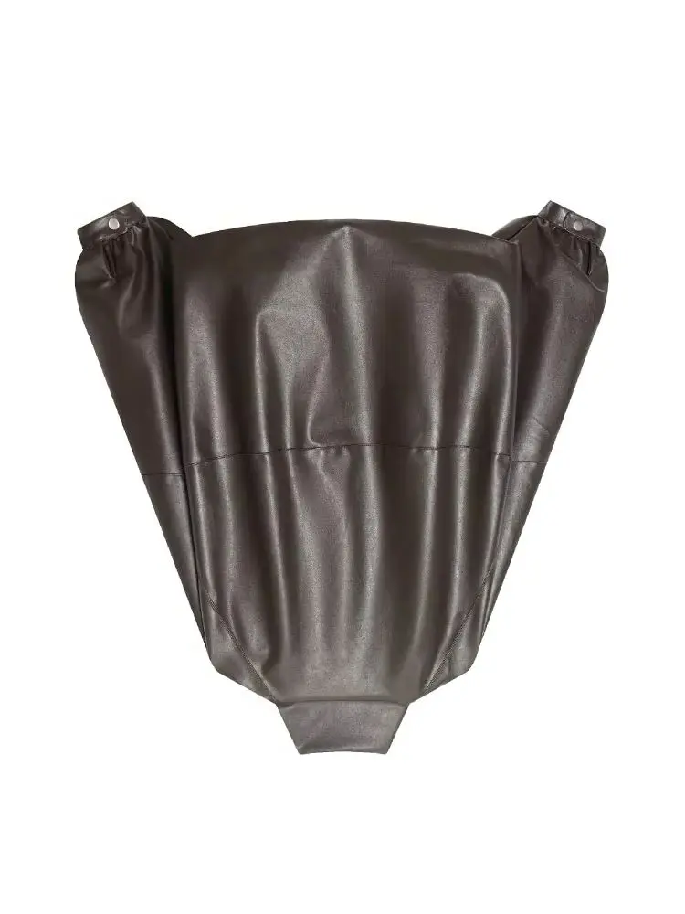 

HH женская мода ретро плиссированная серия кожаный эффект куртка-бомбер женская куртка-бомбер с воротником-стойкой на молнии повседневная уличная куртка с длинным рукавом