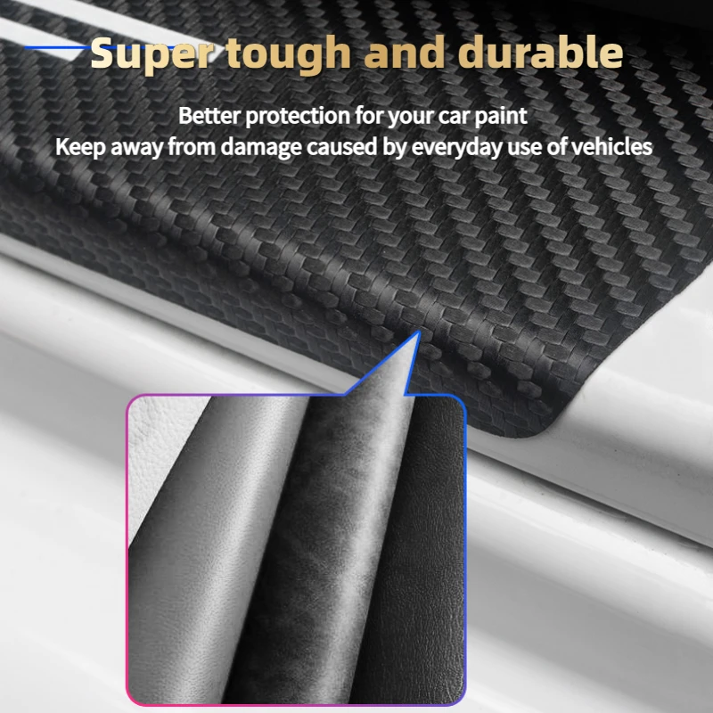 عتبة باب السيارة ألياف الكربون ملصق عتبة الجانب المضادة للخدش الشريط مقاوم للماء لشيري تيجو 2 3 4 6 7 8 3X 5X Pro T11 5X Glx #4