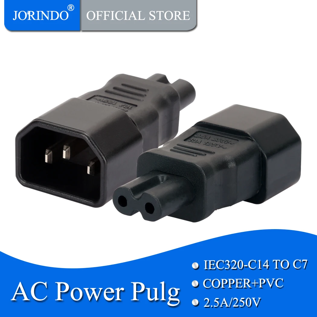 IEC320 C14 TO C7 Power Converter Adapter ,C7 2 hole female to C14 3 pin  male Plug Socket,Laptop power adapter converter