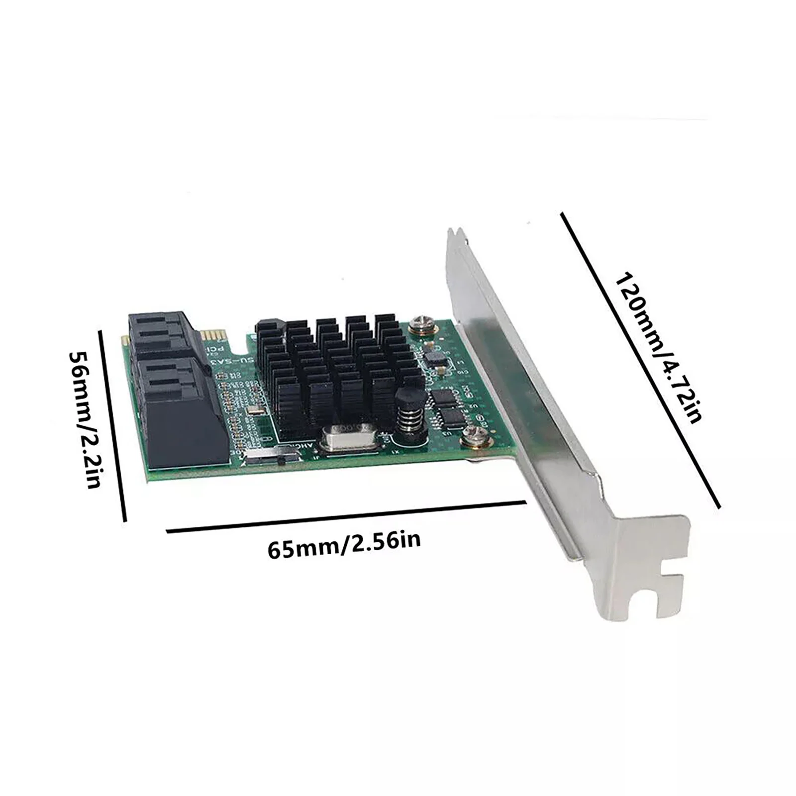 4 Port SATA III PCIe X1 Controller Card 6Gbps Expansion Adapter with Heatsink AHCI IDE Mode for SSD HDD Hard Drive