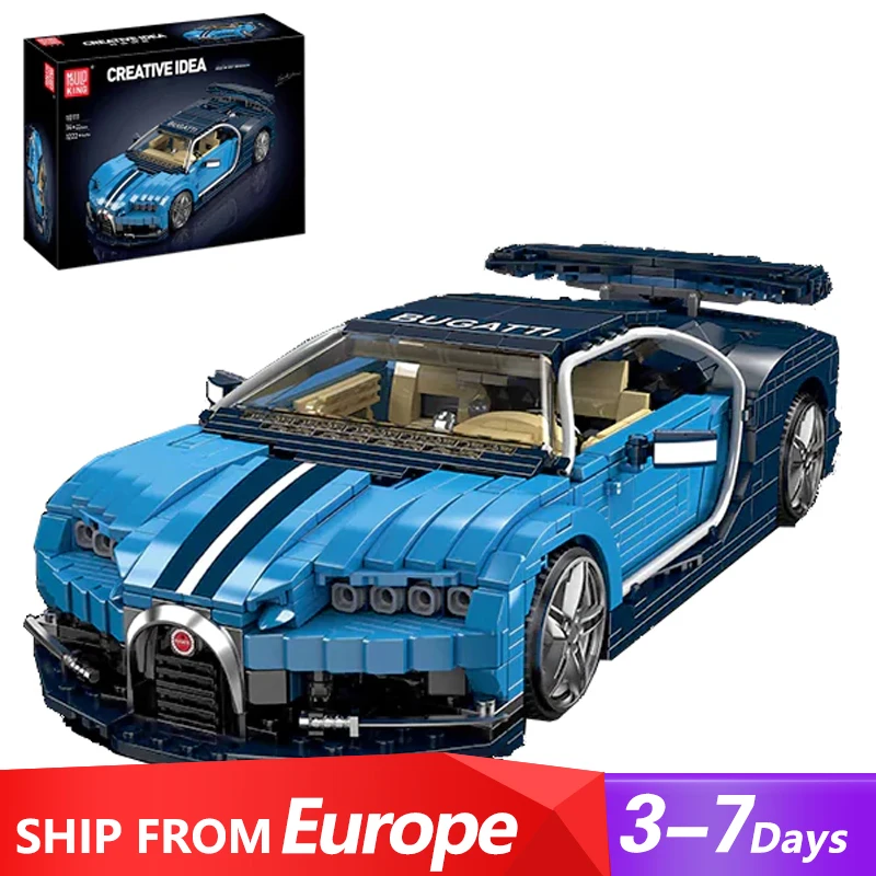 

Technical MOC MouldKing 10111 Super Speed Sports Blue Car Supercar Hypercar Model 1222PCS Building Blocks Brick Puzzle Toys