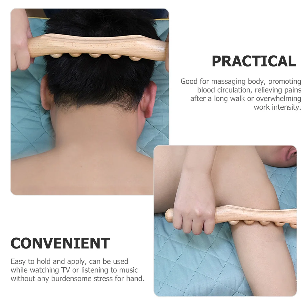 

Wooden Massage Natural Beech Body Roller For Back Shoulder Muscle Scraping Massager Stick Leg Acupoint Relief Portable Therapy