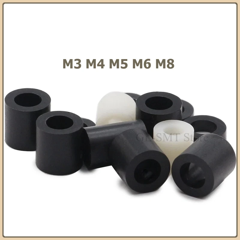 20-50pcs M3 M4 M5 M6 M8 White Black ABS Non-Threaded Spacer Round Hollow Standoff Washer PCB Board Spacer