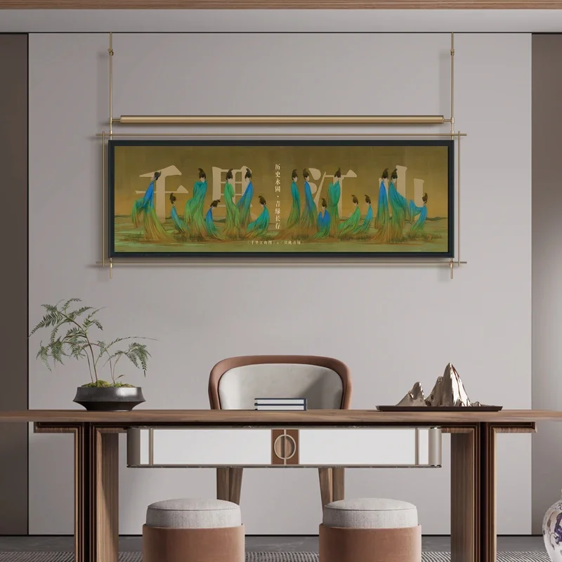 

Light luxury living room study wall hanging elegant new Chinese high-end atmosphere