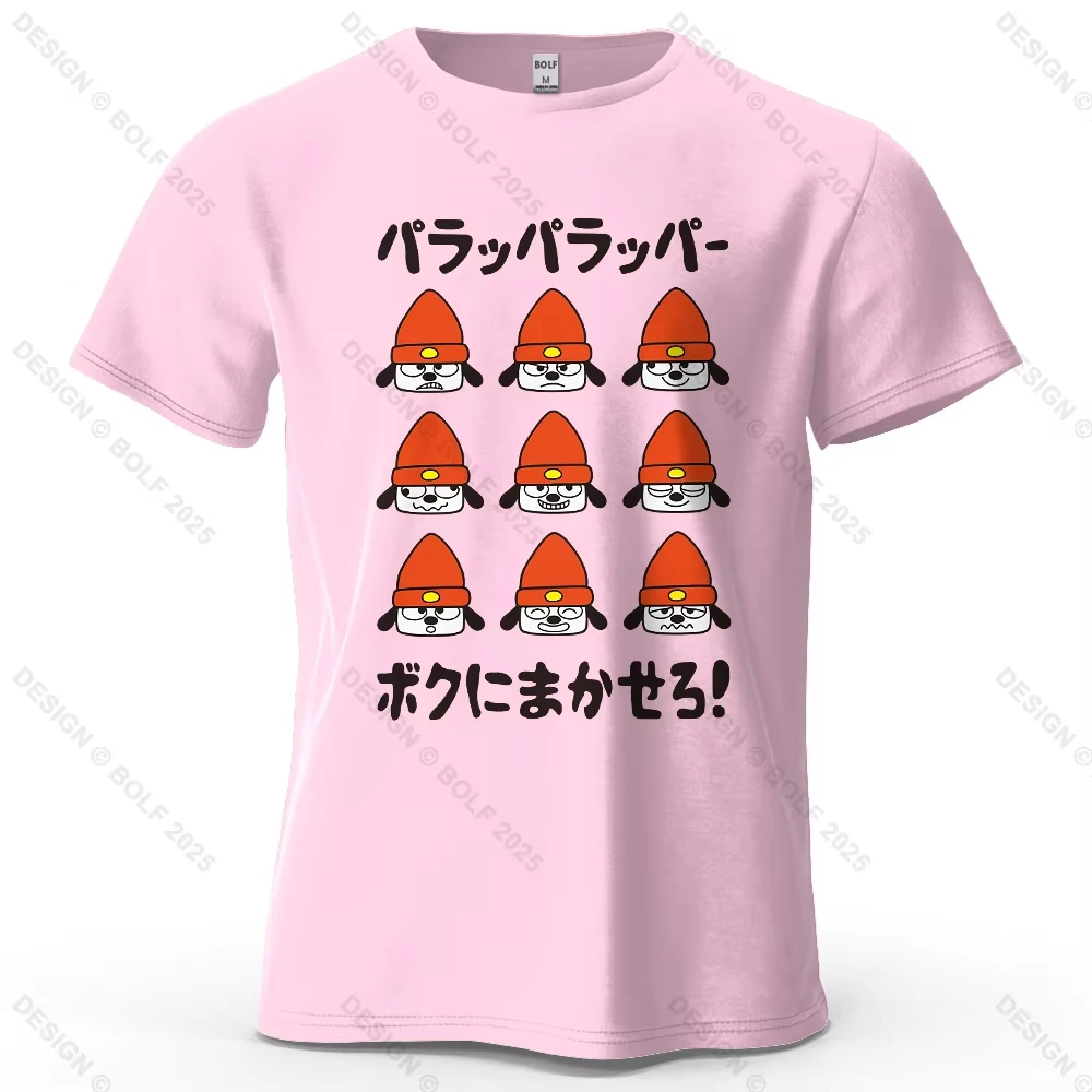 Parapa Rap Printed Daily T-shirt Loose Edition Cartoon Pattern Women's and Men's Top Street Style T-shirt