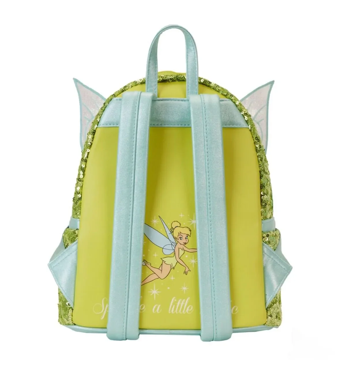 New Disney Loungefly Tinker Bell Sequined Ladies Mini Backpack Anime Peripheral Children\'s Satchel Cute Princess Backpack Gift