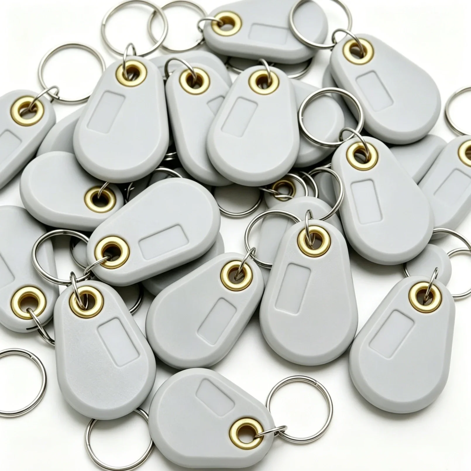 5/20Pcs 125KHz T5577 EM4305 RFID Key Fobs Rewritable Blank Chip Copy Key Rings Grey Access Control Keychain Tags