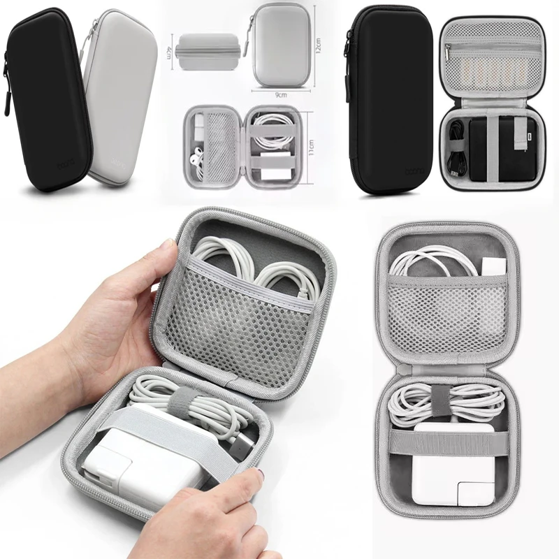 Mini Hard Shell Digital Gadgets Storage Bags Portable Artificial Leather Earphone Charger Case Bags Data Cable U Disk Organizer