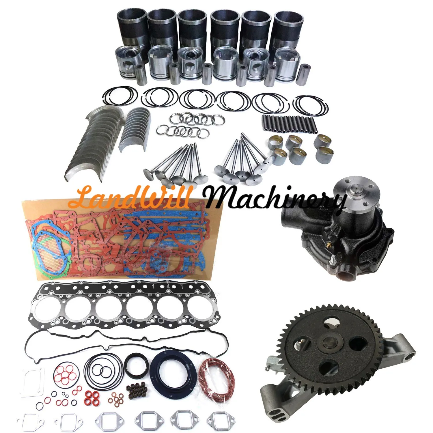 Overhaul Rebuild Kit Water Pump Oil Pump Fits For Kato HD-800 KR-250 W/ 6D14-T