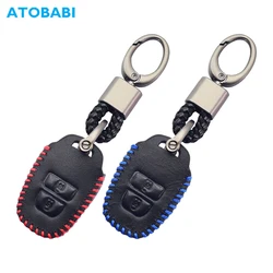 Leather Car Key Case 2 Buttons Keychain Remote Fob Cover For Toyota RAV4 Hilux Verso Aqua IQ IST Probox Succeed Ractis Vitz Wish