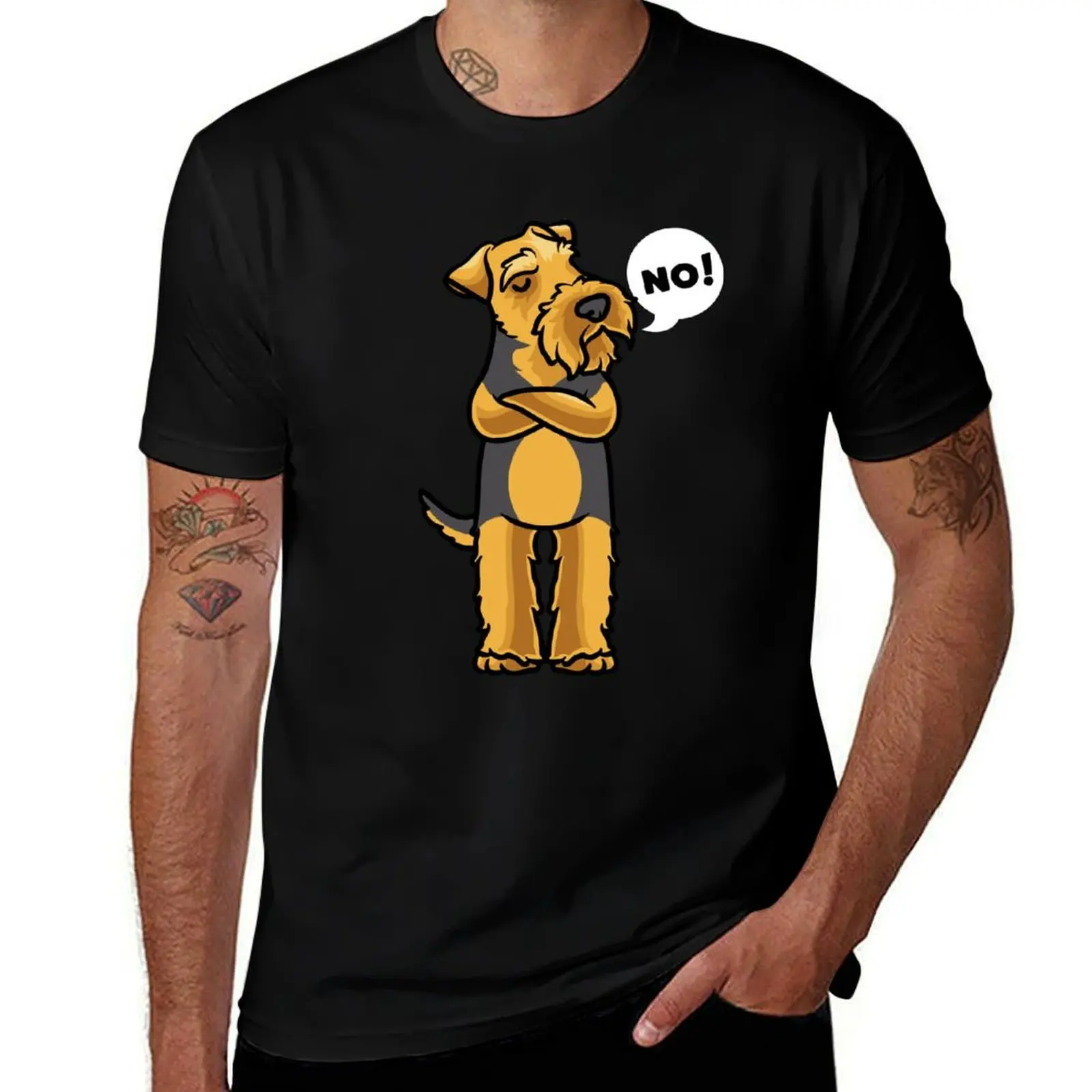 Stubborn Welsh Terrier Dog T-Shirt t shirts for man slim fit T-Shirt