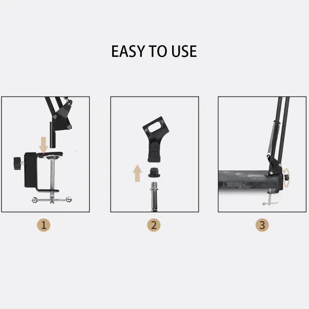 for Podcast Streaming Youtube Professional Flexible Desktop Microphone Hanging Adjustable Boom Scissor Arm Stand