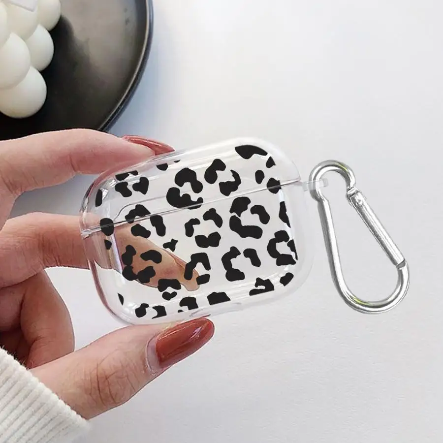 

Чехол для наушников с леопардовым принтом, прозрачный, для Airpods Pro, Pro2, 2, 3, 4, Pro3, 1