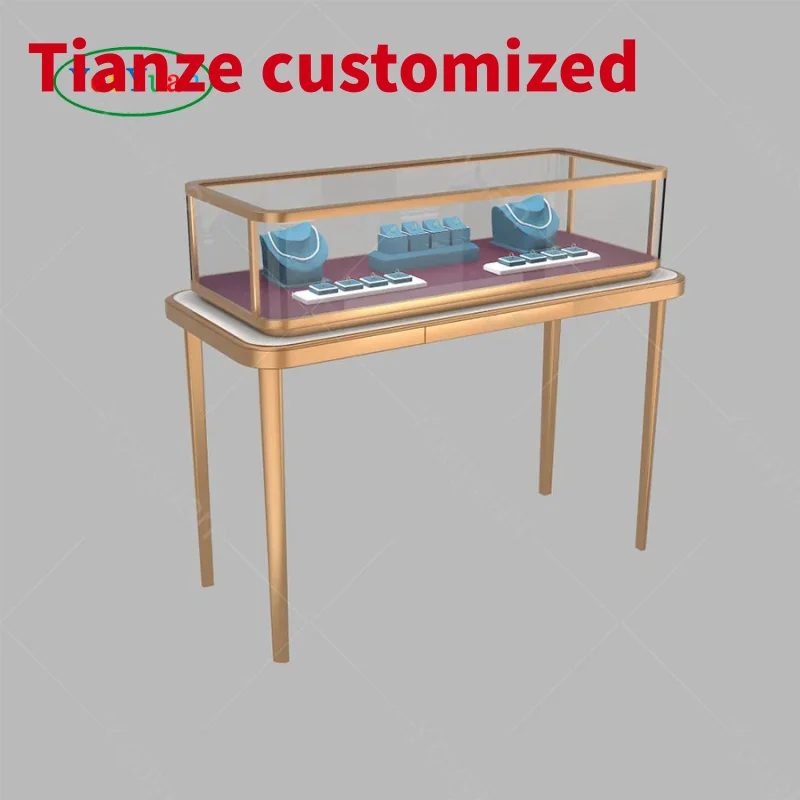 (Customized) Cartie glass jewelry shop display showcase curio cabinet glass display jewelry show kiosk mall modern